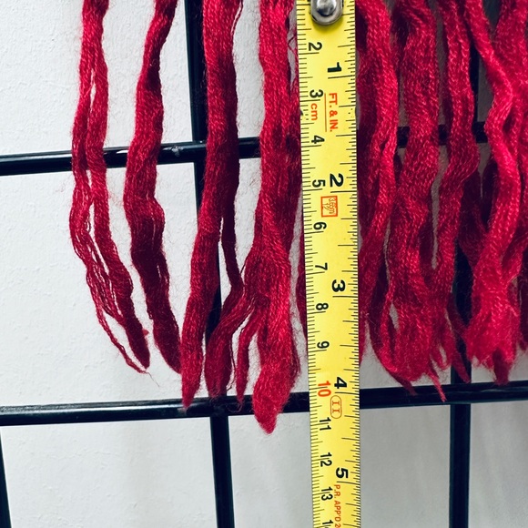 Cherry Red Pure New Wool Shawl - Picture 6 of 7